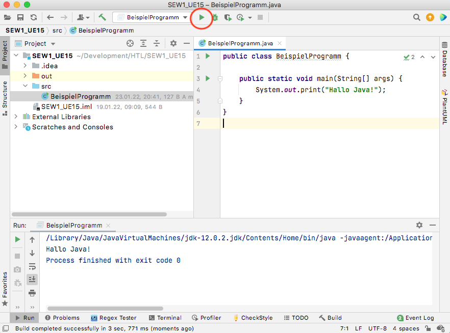 IntelliJ - Run Button
