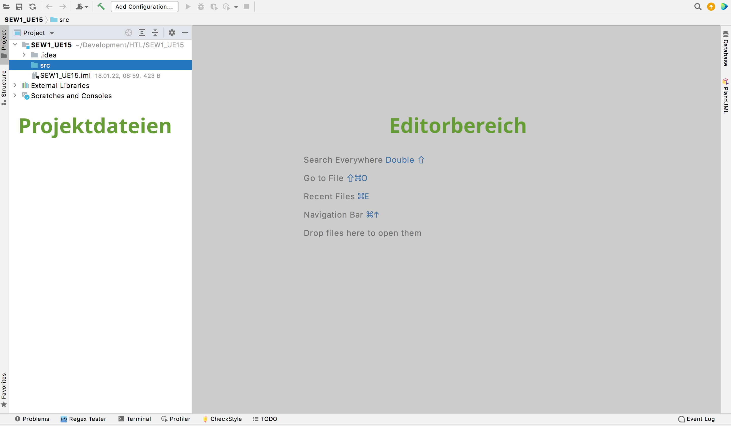 Hauptfenster von IntelliJ